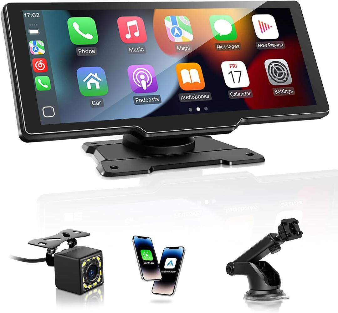 Carplay Screen for Car, 10.26" HD Wireless Car Play Screen Car Stereo with Carplay, Android Auto,1080p Backup Camera,Super Link,GPS for Cars, Trucks, SUVs (10.26inch)