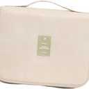 Minkissy 1pc Makeup Bag Multipurpose Travel Cosmetic Organizer Hanging Hook Space-saving Toiletry Pouch for Home Travel Beige