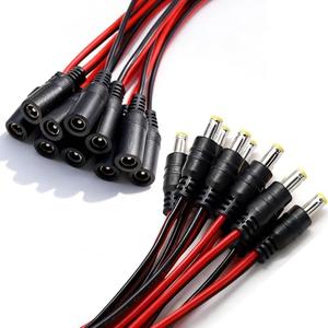 Seamaka 10 Pairs (Real 18AWG) 12V 5A DC Power Pigtail Barrel Plug Connector Cable,5.5mm x 2.1mm Male Female DC Pigtail Connectors Surveillance Camera Cables for CCTV Security Camera O-116