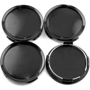 RTRHINOTUNING 4pcs 74mm(2.91in)/69.5mm(2.74in) Wheel Hub Center Caps Black Base for Replacement Auto Accessories