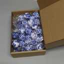 Preboun 48 Pcs Christmas Chinoiserie Ball Ornaments Blue and White Chinoiserie Tree Decoration Christmas Tree Hanging Ornaments Fabric Wrapped Home Xmas Decor for Modern Party (Blue,1.18 Inch)