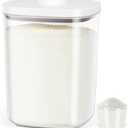 TBMAXS Airtight Rice Container 20 Lbs, Clear PET Plastic Food Storage Container Bin For Flour Sugar, Dry Food Holder with Easy Locking Lid for Kitchen Pantry Organization and Storage