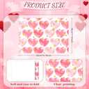 Sweet Hearts Valentine's Day Placemats, 50 Count Disposable Pink Heart Table Mats with Yellow Dots for Anniversary, Wedding Party Dinner Romantic Dining Decor