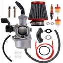 BlueStars PZ22 Carburetor Kit - Compatible with 110cc 125cc SSR CRF50 Predators TaoTao Coolster Apollo RFZ Coleman ATV Dirt Bike - w/ 38mm Air Filter Intake Pipe Fuel Filter Line Gaskets Spark Plug