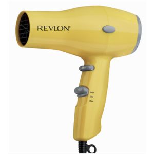 REVLON Compact Hair Dryer | 1875W Lightweight Design, Perfect for Travel, (Yellow), Plastic
