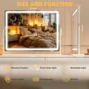 Vanity Mirror with Lights, 34'' x 25.6'' Lighted Makeup Mirror, Touch Screen with 3-Color Lighting, Dimmable for Vanity Desk Tabletop Round White