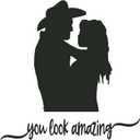 You Look Amazing Cowboy Cowgirl Love Kisses Hugs Roping Horse Chaps Rodeo Horse Pony Bull Steer Stallion Roper Holiday Gift Decorating Ideas Bedroom Wall Decal Sticker - Size: 30 in X 30 in