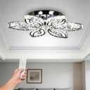 CLAIRDAI 20" Dimmable Modern Crystal Chandelier Flower Led Ceiling Light K9 Crystal Pendant Light Chandelier Led Acrylic Crystal Ceiling Light for Bedroom Living Room Dining Room