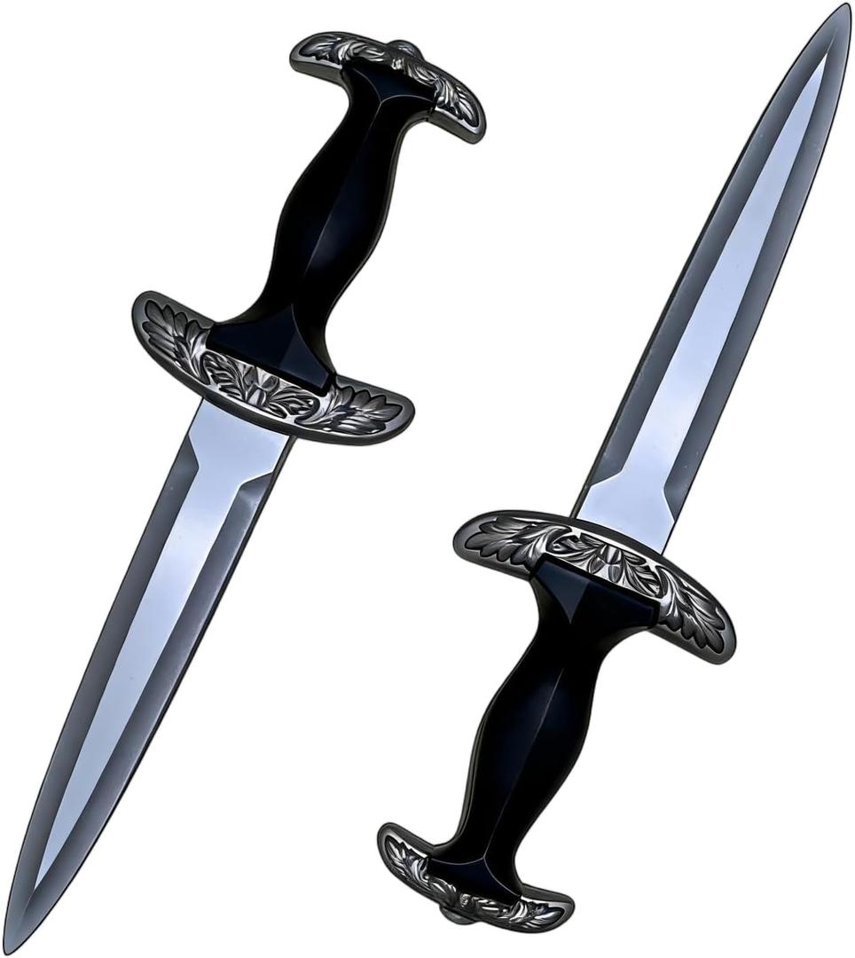 Realistic Fake Sword Foam Knife, 15" Fake Dagger Knife Prop,Medieval Knight Weapons for LARP Costume Halloween