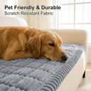 Smiry Couch Cover for Dogs Washable, Non Slip Fuzzy Pet Couch Covers for 3 Cushion Sofa Pet Friendly, Thick Soft Sofa Slipcovers Cushion Protector (Grey, 27.6" x 82.7")
