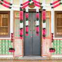 8 Pc 348 Inch Total Diwali Decorations Artificial Jasmine Garlands Toran with Lotus Buds Traditional Indian Hanging Decoration for Pooja Diwali Wedding Housewarming(Classic)