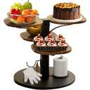 Cupcake Stand, 4 Tier Cupcake Tower Stand for 50 Cupcakes with Tiered Tray, 360° Rotatable Wooden Dessert Table Display Stands for Party Weddings Birthday Baby Shower