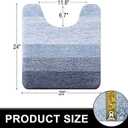 OLANLY Luxury Toilet Rugs U-Shaped 24x20, Extra Soft and Absorbent Microfiber Bathroom Rugs, Non-Slip Plush Shaggy Bath Mat, Machine Wash Dry, Contour Bathroom Mats for Toilet Base, Blue