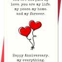 2 x IDU Happy Anniversary Card,Anniversary Card Gifts for Husband Wife Boyfriend Girlfriend Couples,Wedding Anniversary Cards for Partner Men Women Him Her with Heart Balloon Design