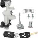 Ignition Switch Left Door Lock Cylinder Steering Starter Housing Fuel Cap 3-Button Key Shell, Complete Lock Set for Honda Civic 2012 2013 2014 72185-TR0-A01 ZPZPHOM