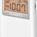 SANGEAN DT-160 AM/FM Stereo Pocket Radio with up to 100 Operating Hours on 2 AA Batteries (White)
