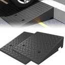 Lakexus 2PCS Rubber Curb Ramp, 20"*20"*7" Rise Threshold Ramp, Heavy Duty 7000Lbs Capacity Driveway Curb Ramp, Portable Shed Ramps for Low Cars Vehicle Motorcycle Wheelchairs Bikes