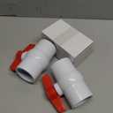 2 Pack 2" PVC Ball Valve, Shut Off Valve Slip for Water Pipe, Swimming Pool, Plumbing & Irrigation System, Shut-Off Ball Valve Socket with Easy Turn T-Handle Schedule SCH 40 (Red)