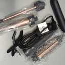 Lopeie 5 in 1 Curling Iron with Thermal Brush and 4 Interchangeable Ceramic Barrels(1/2 to 1 1/2 inch), Curling Wand Set with Flat Iron, Fast Heating, Dual Voltage Hair Curler, Mothers Day Gifts