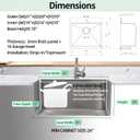 Kitchen Sink, 21 x 20 x 10 Drop in Kitchen Sink 16 Gauge Stainless Steel Kitchen Sinks Single Bowl Workstation Sink with Cutting Board