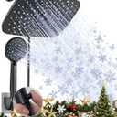 Veken 11.8 Inch Rain Shower Head with Handheld- High Pressure Dual Shower Heads with 5 Modes Handheld Spray Combo- Wide Rainfall Showerhead with Hose, Bathroom Accessories, Matte Black