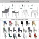 Waterproof Dining Chair Cover,Spandex Fabric Fit Stretch Chair Slipcover,Removable Washable Jacquard Parsons Chair Covers (Khaki,Set of 6)