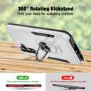 for Samsung Galaxy A35 5G Phone Case with 2X Tempered Glass Screen Protector, Heavy-Duty [Military Grade] Shockproof Kickstand Case for Samsung Galaxy A35 5G (White)