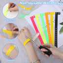 Xinjoduz 60 PCS Wrist Bands for Event, Vinyl Plastic Colored Paper Bracelet Wristbands Arm Bands Identification for Events, Party, Concerts, Carnivals, Nightclubs, Bars, Park (6 Colors)