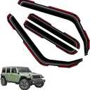 in-Channel Window Visors Rain Guards FIT Jeep Wrangler JL 2018-2025/Gladiator 2020-2025 (2018-2025) 4-Piece in-Channel Dark-Smoke Polycarbonate Vent Deflectors