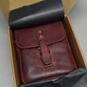 MegaGear Genuine Leather Camera Messenger Bag Mirrorless Portable Electronic Device Cover (Maroon)