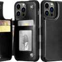 Arae for iPhone 13 Pro Max Case with Card Holder - Wallet Case with PU Leather Card Pockets Back Flip Cover for iPhone 13 Pro Max 6.7 inch - Black