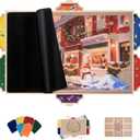 1500 Piece Rotating Puzzle Board Pro, with 6 Drawers, Rubber Cover Mat, 360 Lasy Susan, Sort-Wise Colorful Felt Drawers & 4 Trays, Wooden Jigsaw Puzzle Table, Birthday Gifts for Mom (Multicolor)