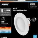 Feit Electric Enhance 4in LED Recessed Downlight, 75W Equivalent, 1000 Lumens, Dimmable, Adjustable White Color Temperature, Fits Most 4-Inch Housings, 90+ CRI, 50,000-Hour Lifetime, LEDR4XHO/6WYCA