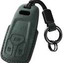 XMZAIMY for Audi Key Case Cover for Audi Key Fob Cover with Keychain Fit for Audi A4 Q7 Q5 TT A5 SQ5 R8 S5 Smart Keys Case Protector suede (Green, Style A)