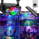 Party Lights DJ Disco Ball & LED Stage Strobe Light with Sound-Activated 10ft USB-C Cable,Remote,Disco Lights for Parties Indoor Use,Birthday,Dance,Clubs,Bar,Living Room,Weddings, Holidays Dcor