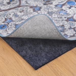 Non Slip Rug Pad 9x12 Ft, 1/8 Inch Thin Felt & Rubber Backing, Non Skid Rug Gripper for Hardwood Floors, Anti-Slip Carpet Pad for Area Rugs, Floor Protection, Moisture Resistant & Easy Trim