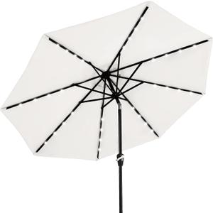 MASTERCANOPY Patio Umbrella with 32 Solar LED Lights -8 Ribs (9ft,Light Beige)