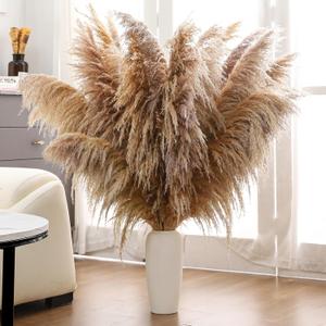 40" inch 11 Stems Natural Pampas Grass Tall Decor,Pompas Grass,Large Brown Tall Pampas Grass for Floor Vase,Wedding Decorations,Party,Boho Home Decor,and Creating a Boho Ambiance