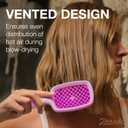 Janeke Superbrush Detangling Brush for Soft Smoothing Hair Brushing with Anti-Static Bristles - Vented Wet Hair Brush for Blow Drying Use - Perfect for Curly, Thick, Wavy, Fine Hair Types (Lilac-Fux)