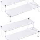 BYCY 2 Pack 2-Tier Clear Acrylic Display Stand Display Shelf for Dessert Jewels Figurines, Clear Cupcake Stand - 2 Pack ( 12" * 6.9" * 4.25" )