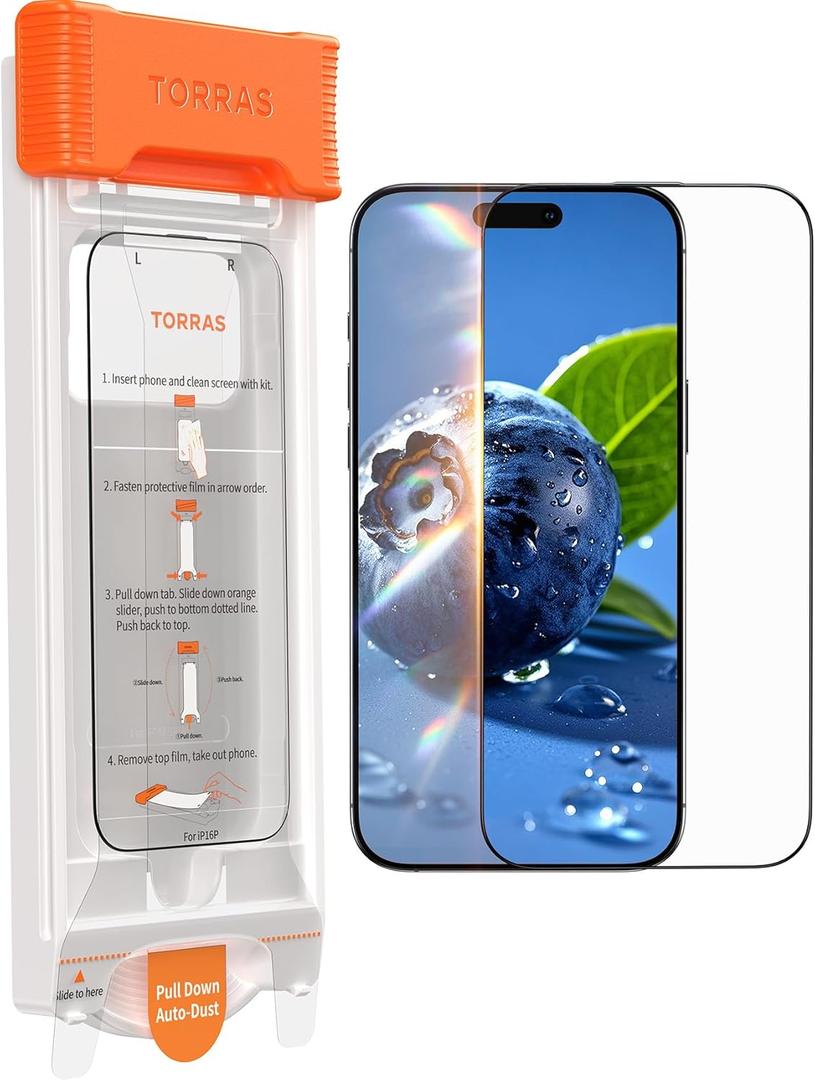 TORRAS OrigArmor for iPhone 16 Pro Max Screen Protector [3D Full Coverage Fit] [100% Anti Glare] Military-Grade Shatterproof 9H+ Tempered Glass Anti-Scratch Screen Protector 16 ProMax 6.9" 1-Pack