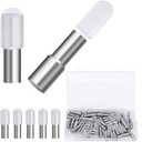 58 Pcs Shelf Pegs Pins,5mm 1/4 Inch Dual Diameter Metal Shelf Support Pegs with Silicone Covers,Kitchen Cabinet Pegs for Shelves,Shelf Bracket Holders for Furniture Glass Corner & Closet Wood Shelves