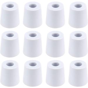 Antrader Soft Cutting Board Rubber Feet with Stainless Steel Screws12 pcs White Non Slip Rubber Bumper Feet,1.26" W1.26" H