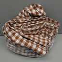 MooMee Gingham Duvet Cover Set 100% Washed Cotton Linen Like Textured Breathable Durable Soft Comfy Modern Checkered Design (Dark Orange Gingham, Queen 90"x90")