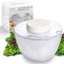 COOK WITH COLOR Electric Salad Spinner, Round 4.5L Capacity  Fast Drying & Easy Spin for Fresh Greens, Cream