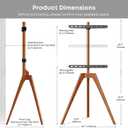 PUTORSEN Premium Wood Easel TV Stand, Adjustable TV Tripod Stand for 45-65 Inch LED LCD Screen, with Top TV Shelf and Magnetic Concealed Cable Management, Max Load 88lbs, Walnut