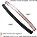 Fit for 2020-2026 Toyota Highlander Bumper Topper, Rear Bumper Protector Guard Cover Trunk Outside Door Sill Protector Cover for Highlander Hybrid 2021 2022 2023 2024 2025, Black