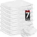 Nabob Wipers New Lint Free Cloth (7 Pack) - 100% Cotton Cleaning Rags Exact Cut - Premium White Rags for Cleaning House - White Rags for Dusting, Staining, Polishing, Painting 18"x18"