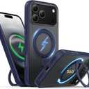 for iPhone 17 Pro Case 6.3-Inch with Magnetic 360 Ring Stand Compatible with MagSafe Frosted Matte Shockproof Protective Phone Cover 6.3" 2025, Blue