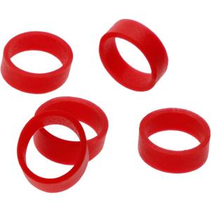 ONLYKXY 100 Pieces Silicone Cable Ties, Data Lines Silicone Cord Ties, Reusable Rubber Rings, Power Cable Tie Straps, Elasticity Coil Ring, Rubber bands (Red)